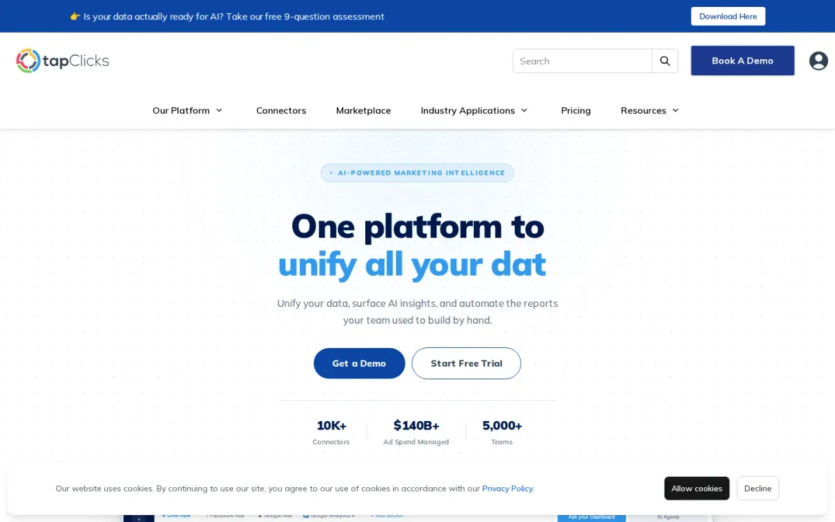 Tapclicks review: modular client reporting with deep connector tiers