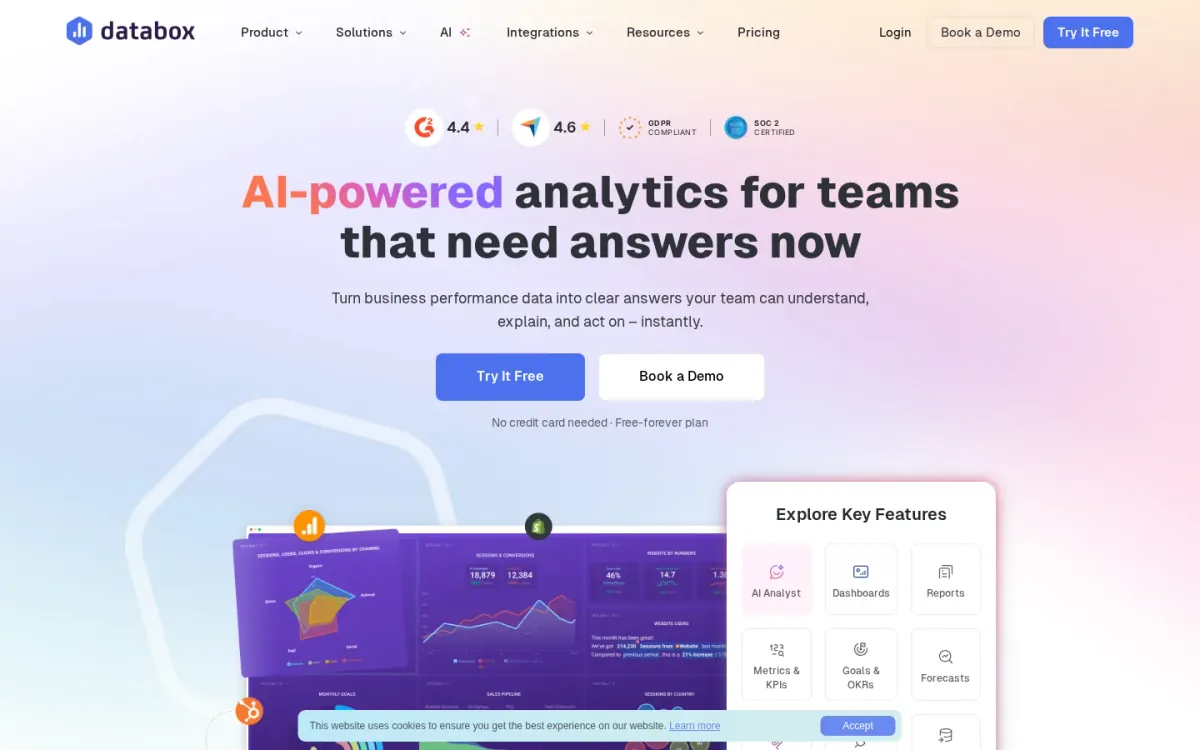 Databox review: flexible client reporting with dashboards, alerts, and AI summaries