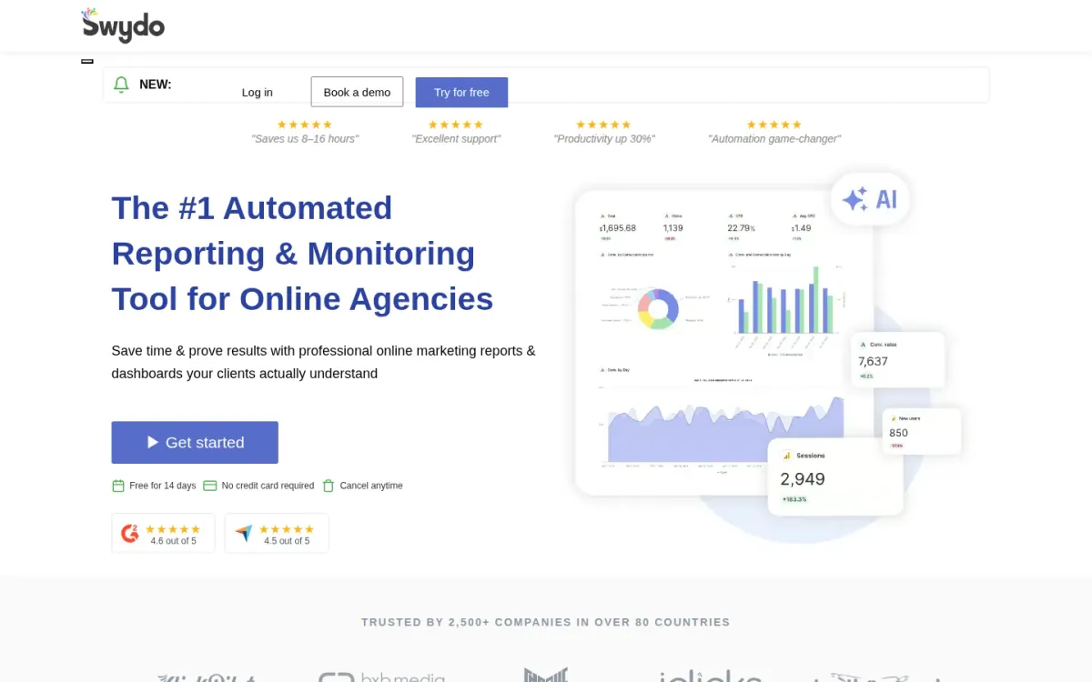 Swydo review: white-label client reporting that scales by data sources