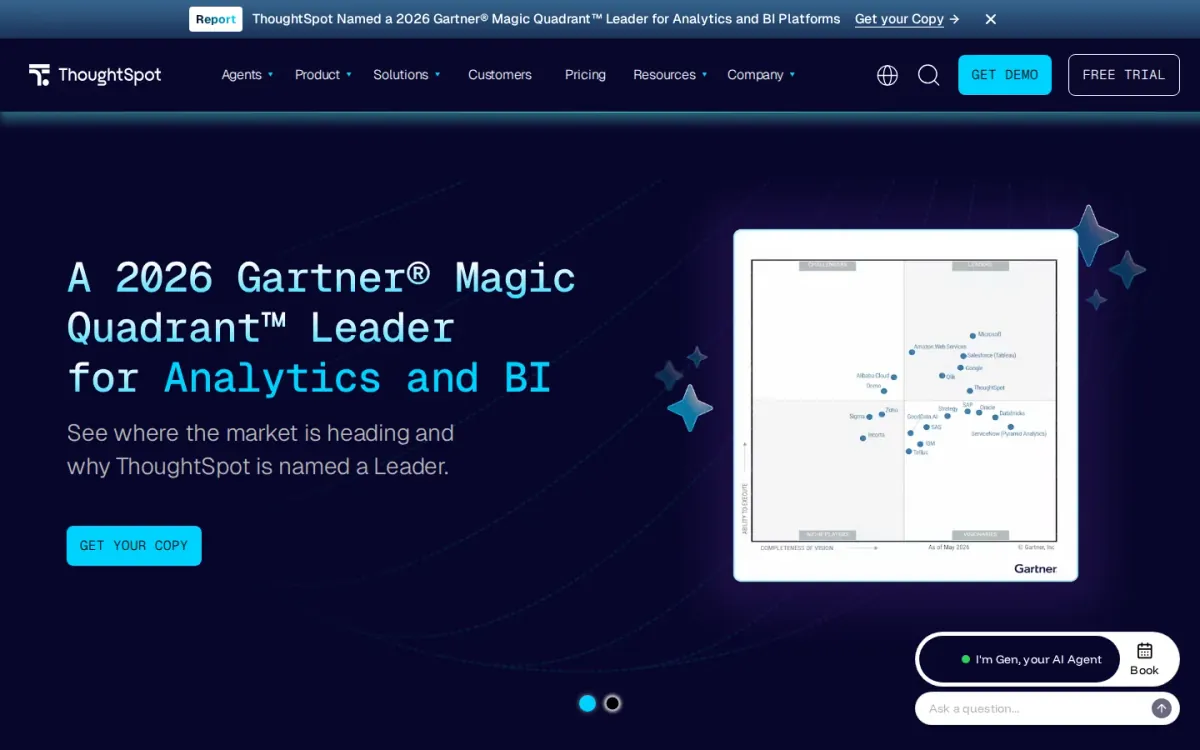 Thoughtspot — Agent-led analytics for governed answers