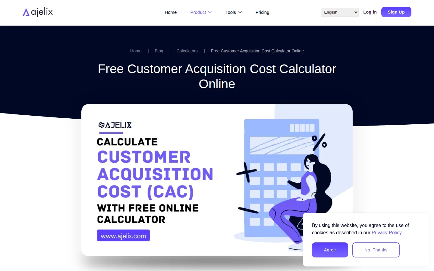 Ajelix for straightforward customer acquisition cost math