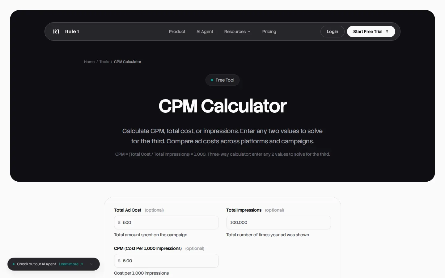 Rule1 — Free CPM Calculator