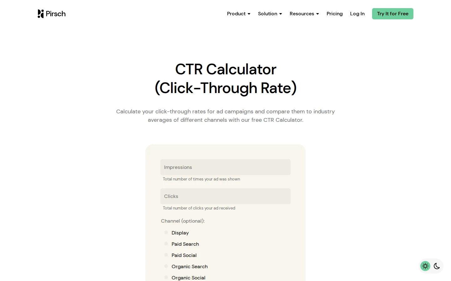 Pirsch — Click-Through Rate Calculator