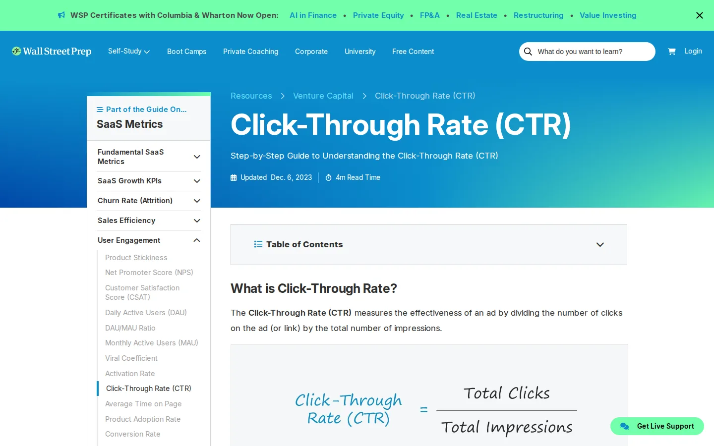 Wallstreetprep — Click-Through Rate (CTR): Clear, formula-first click-rate explainer