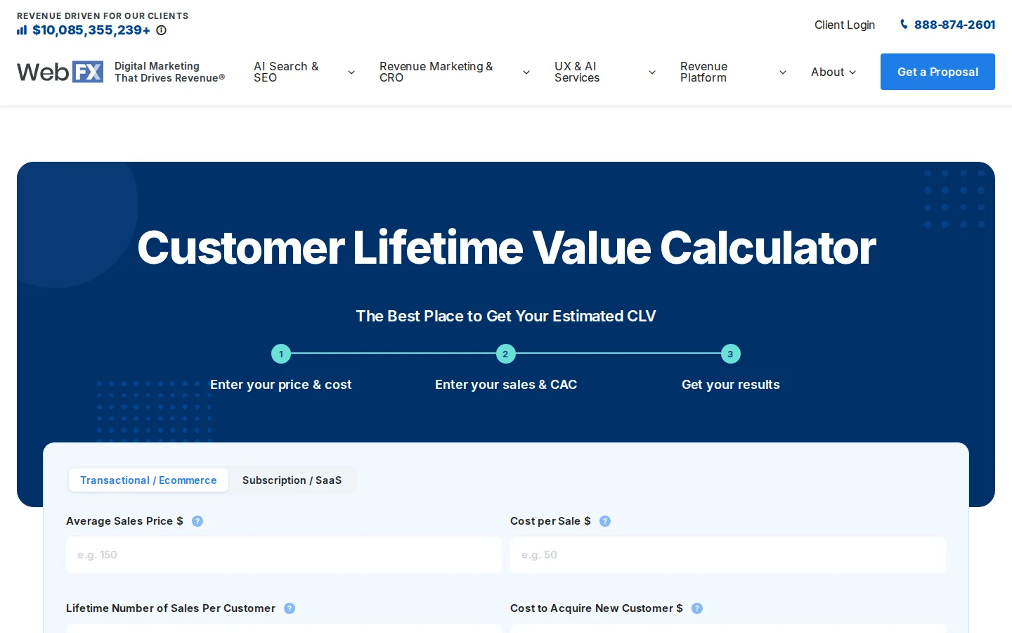 WebFX CLV Calculator