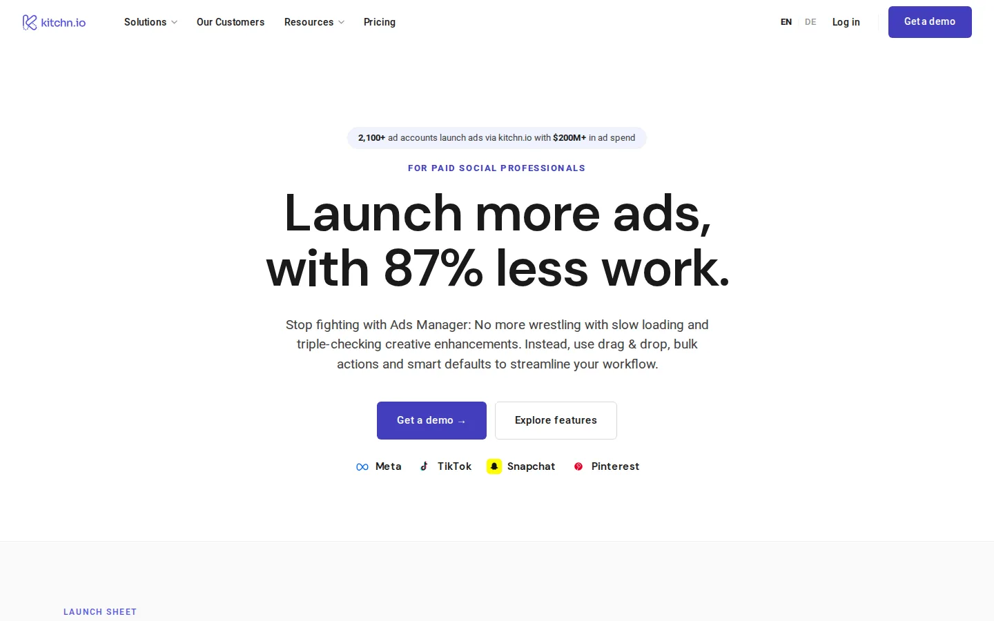 Kitchn review: bulk ad launching for paid social teams