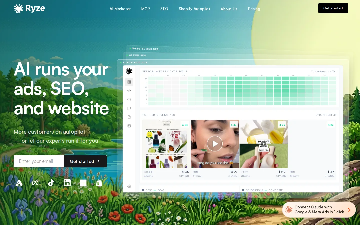 Get Ryze — hands-off paid social autopilot with creative generation