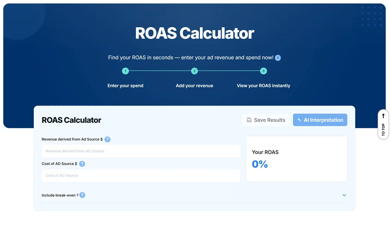 WebFX's Quick Ad Spend Return Estimator